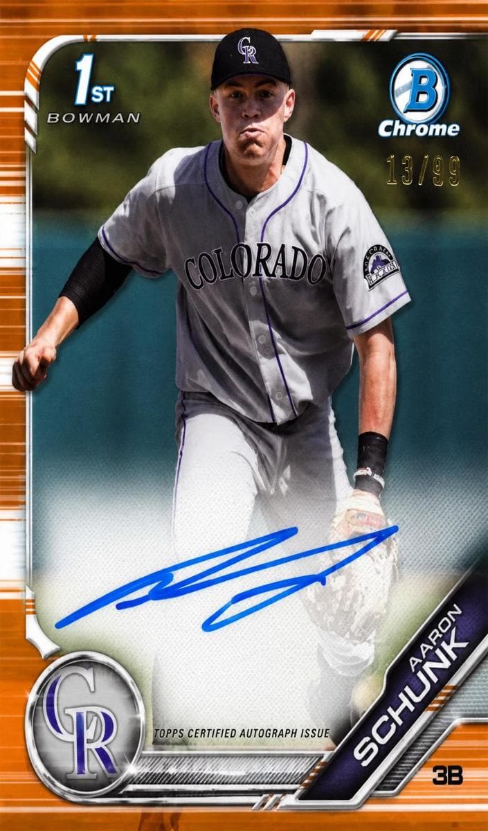 Aaron Schunk 2019 bowman Bowman Draft