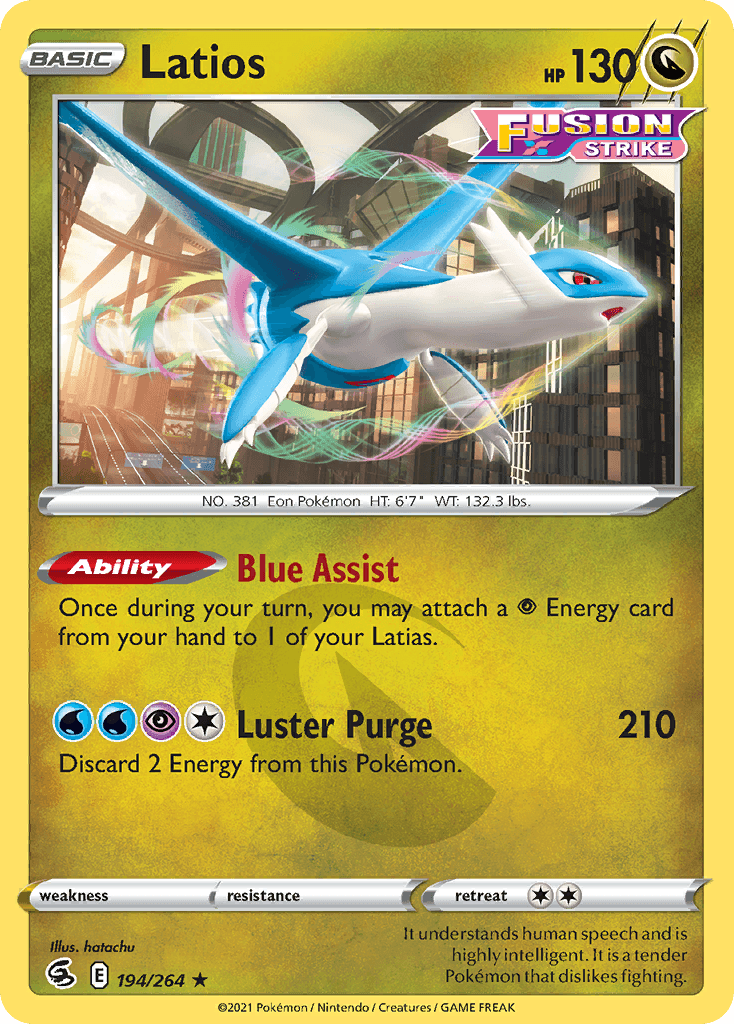 Latios 2021 Pokemon Fusion Strike Reverse Holo