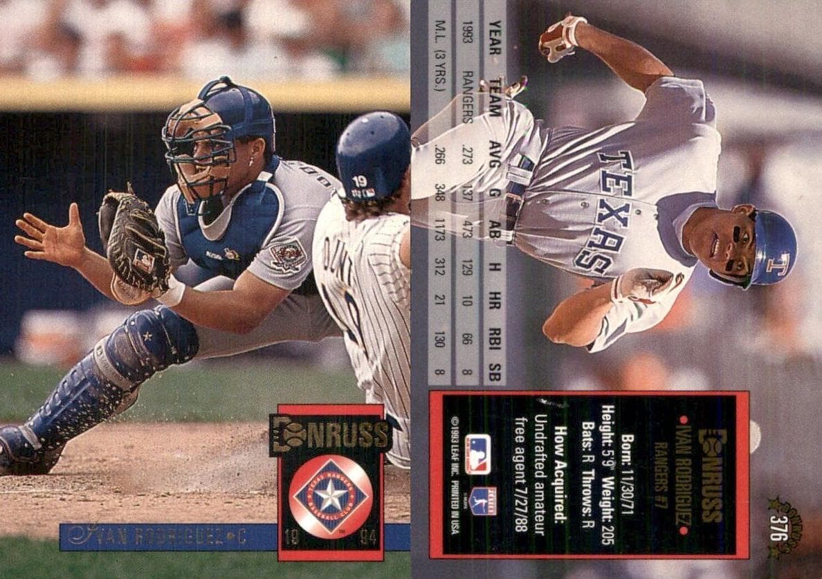 Ivan Rodriguez 1994 panini Donruss