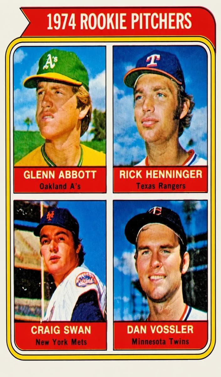 1974 Rookie Pitchers (Glenn Abbott / Rick Henninger / Craig Swan / Dan Vossler) #602