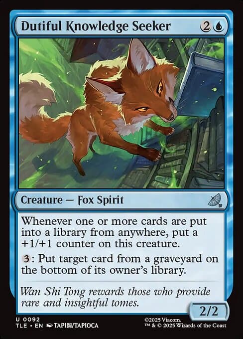 Dutiful Knowledge Seeker 2025 Magic: The Gathering Avatar: The Last Airbender Eternal