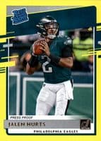 Jalen Hurts 2020 panini Donruss Optic