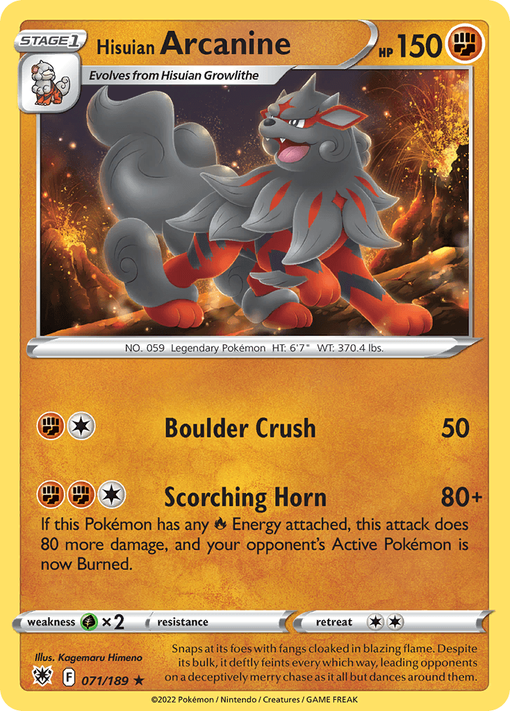 Hisuian Arcanine 2022 Pokemon