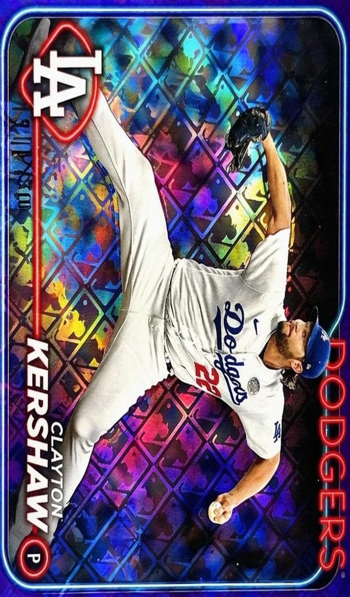 Clayton Kershaw 2024 topps Topps Chrome Logofractor Edition