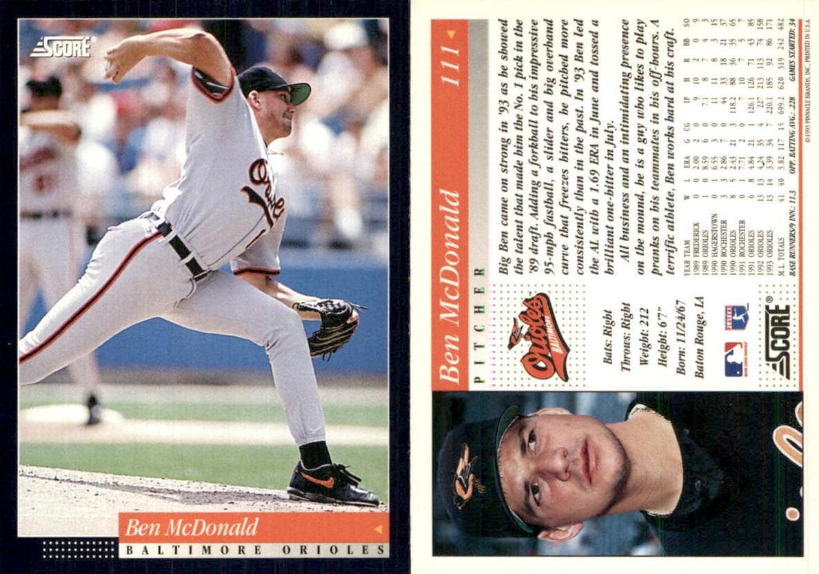 Ben McDonald 1994 panini Score