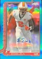 Emeka Egbuka 2025 topps Topps Chrome Rookie Autographs - Aqua Lava Refractor