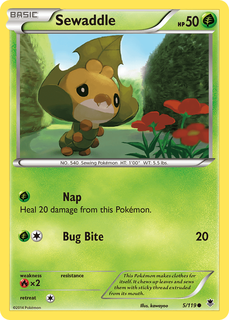 Sewaddle 2012 Pokemon Japanese Cold Flare