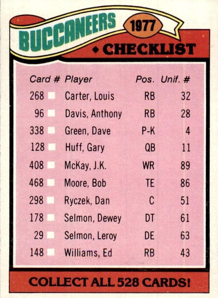 Buccaneers Checklist/Leaders #227