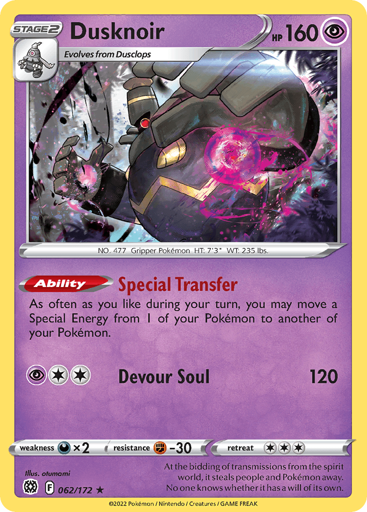 Dusknoir 2022 Pokemon Brilliant Stars Reverse Holo