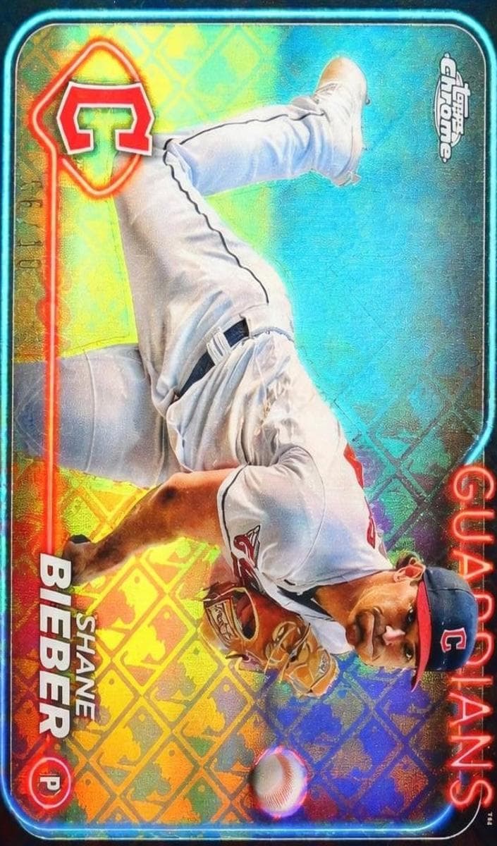 Shane Bieber 2024 topps Topps Chrome Logofractor Edition