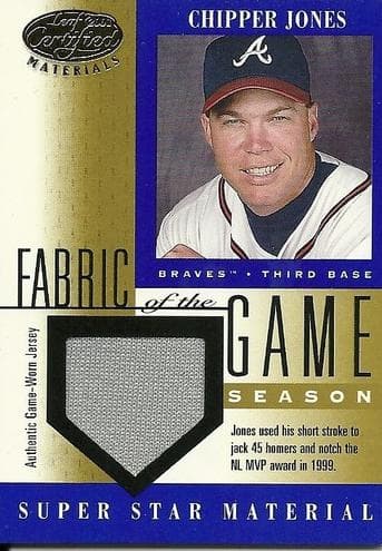 Chipper Jones 2001 leaf Leaf Certified Materials