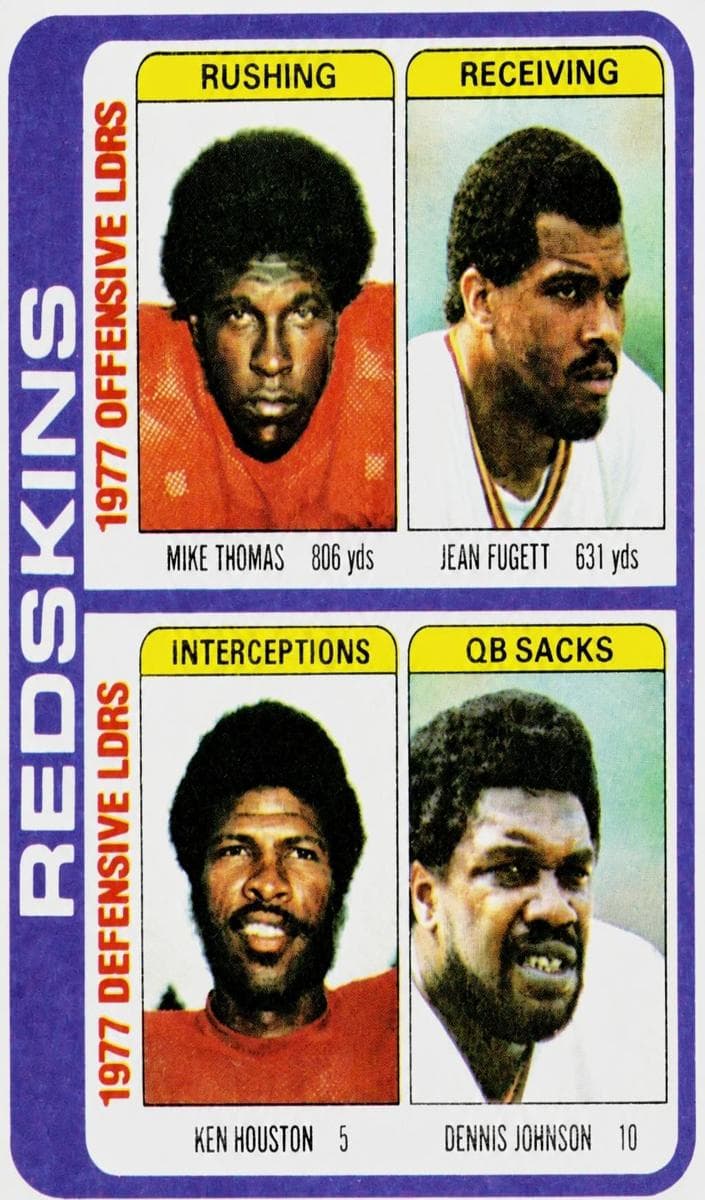 Mike Thomas / Jean Fugett / Ken Houston / Dennis Johnson 1978 topps