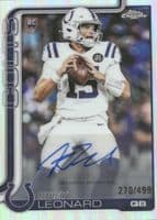Riley Leonard 2025 topps Topps Chrome Rookie Autographs - Green Refractor