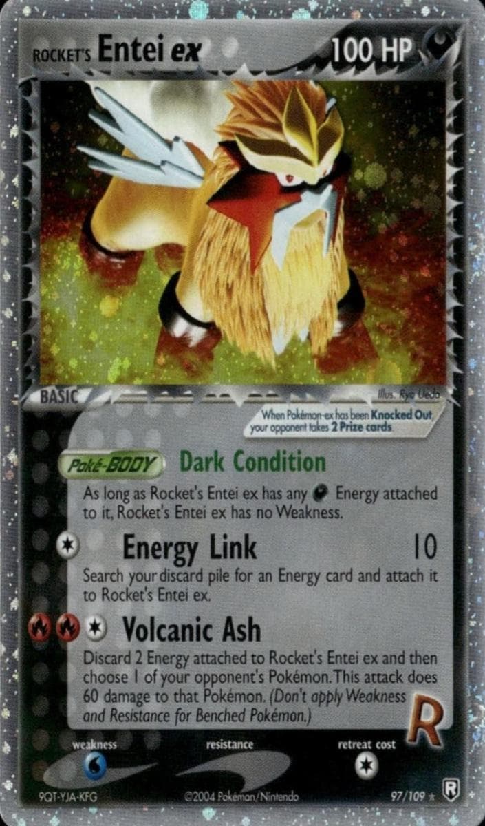 Rocket's Entei ex trading card