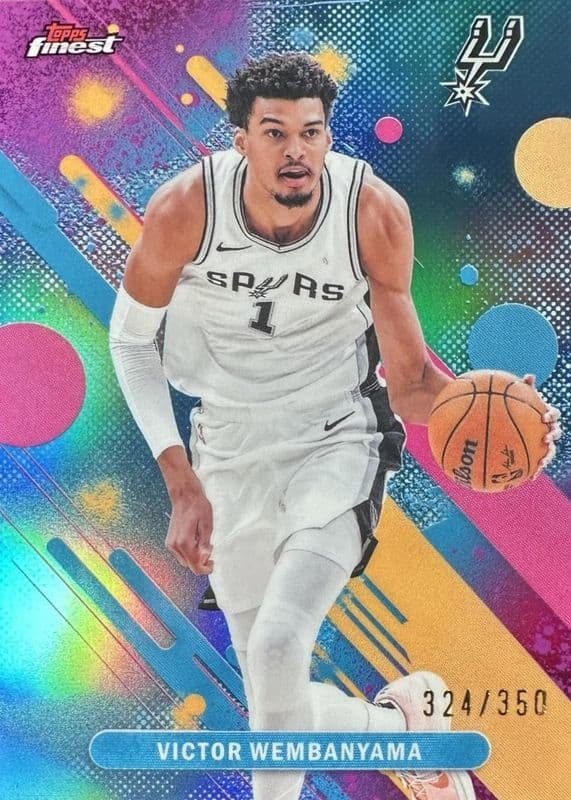 Victor Wembanyama 2025 topps Topps Finest Common - Oil Spill Refractor