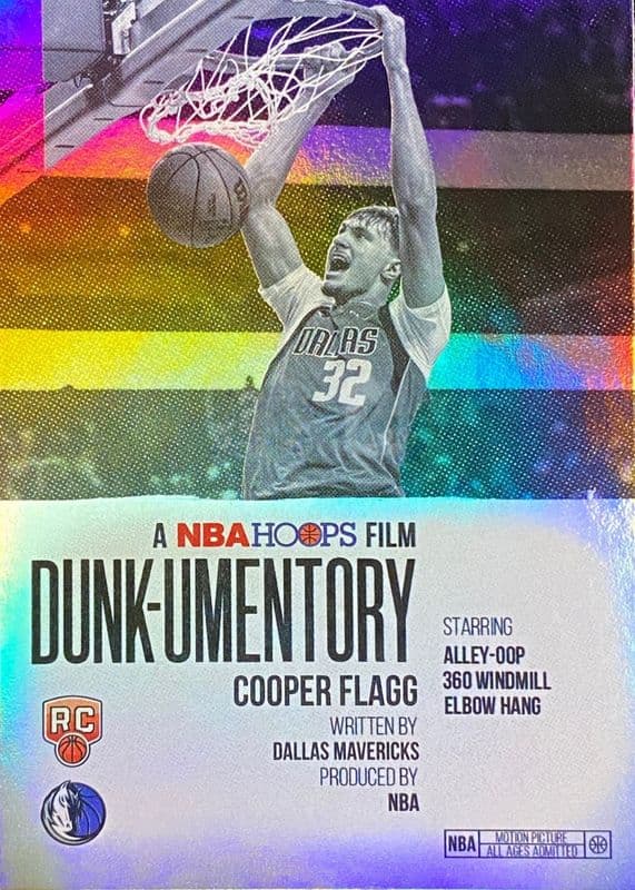 Cooper Flagg 2025 topps Topps Hoops Dunk-umentory - Rainbow Foil
