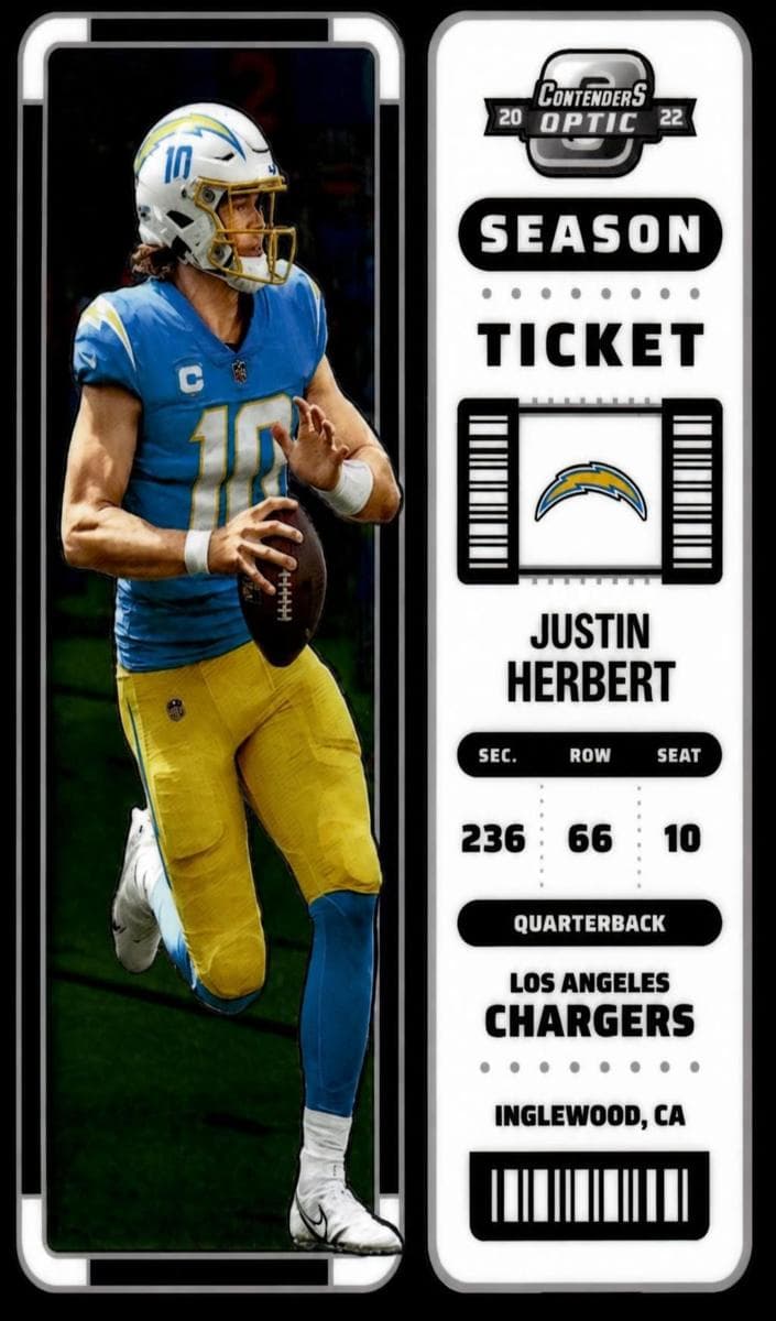 Justin Herbert 2022 panini Panini Contenders Optic