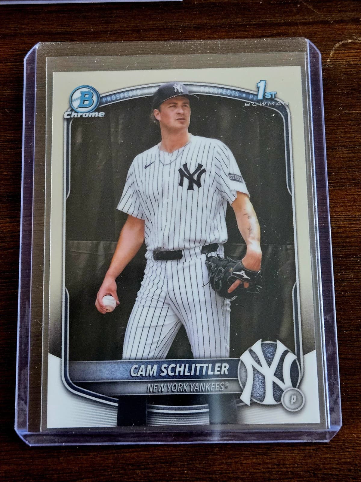 Cam Schlittler 2025 bowman Bowman Chrome Prospects - Blue Wave Refractor (1st)