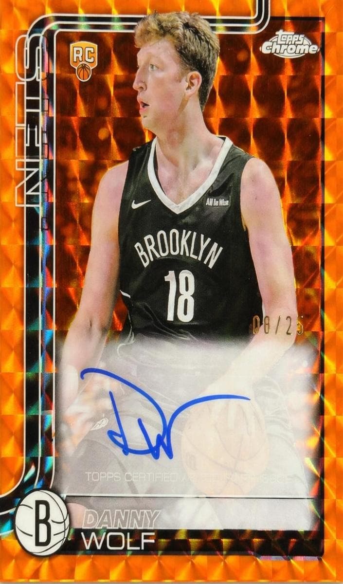 Danny Wolf 2025 topps Topps Chrome Chrome Rookie Autographs example 1