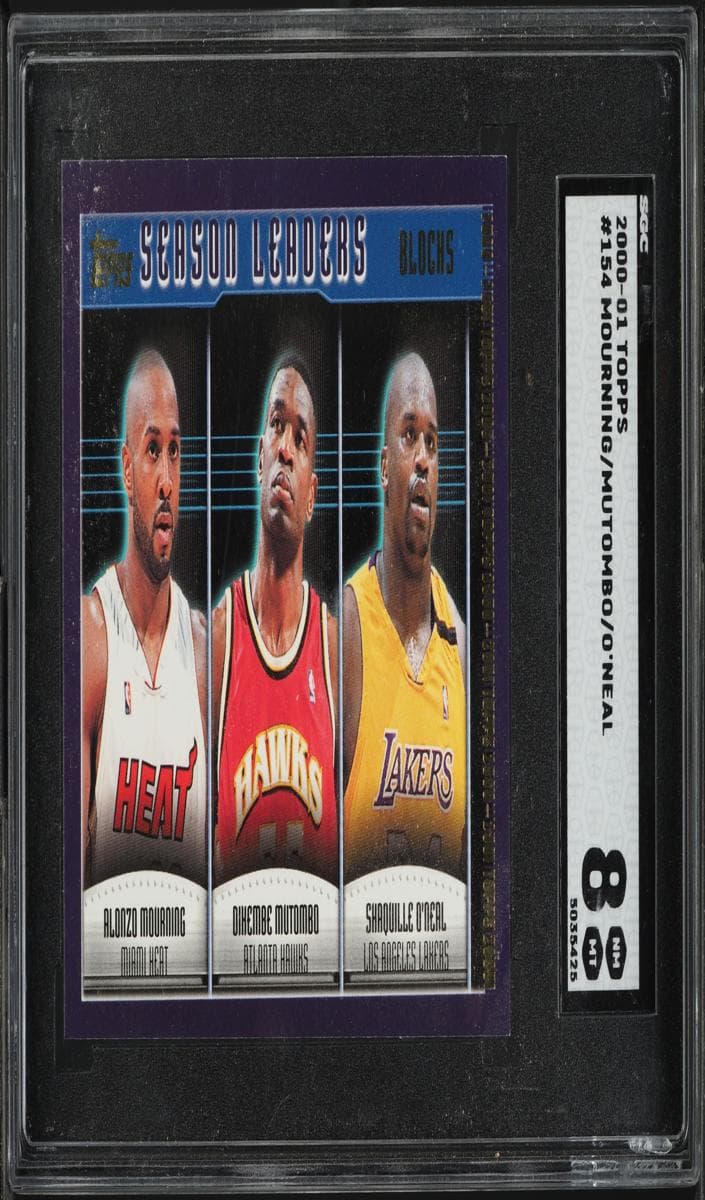 Blocks Leaders (Alonzo Mourning / Dikembe Mutombo / Shaquille O'Neal) 2000 topps