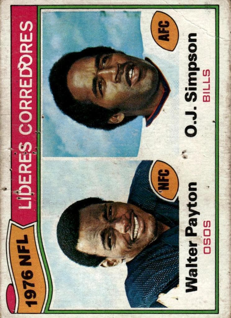 1976 Rushing Leaders (Walter Payton / O.J. Simpson) 1977 topps