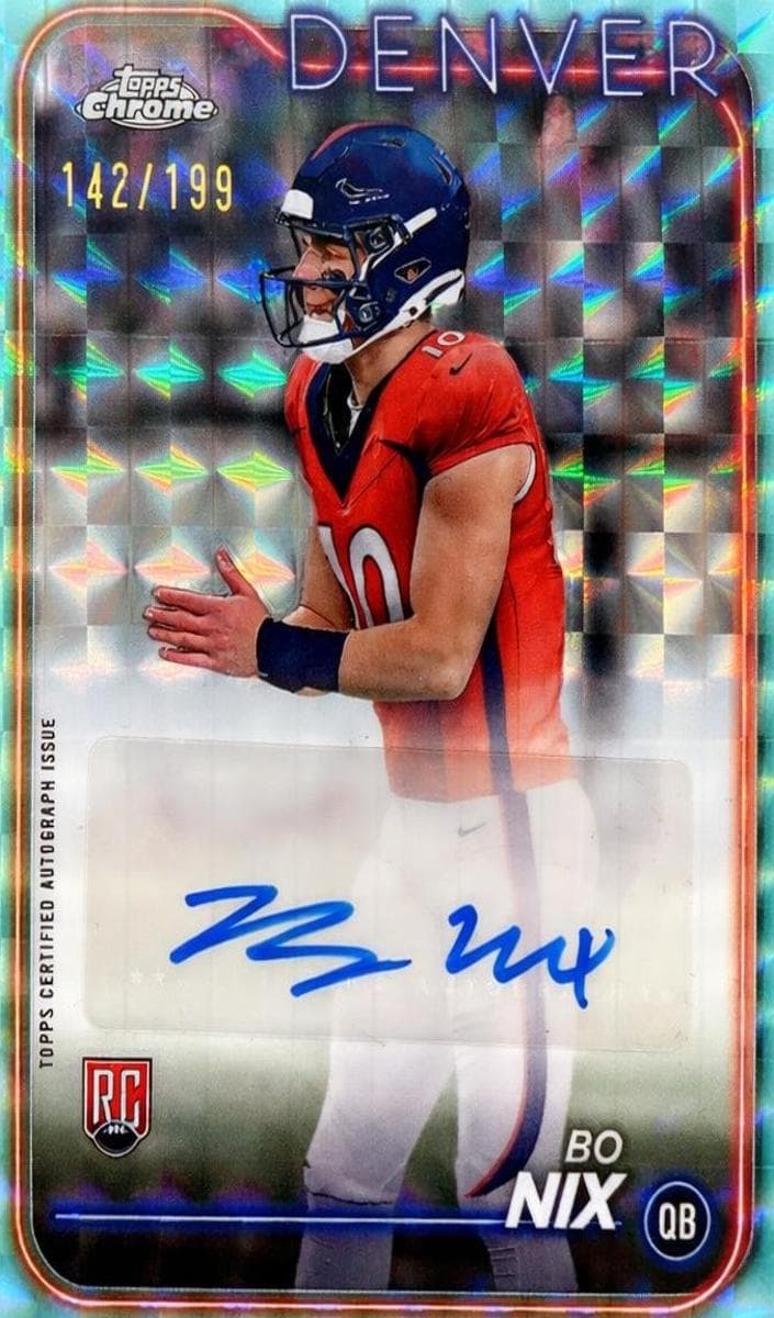 Bo Nix 2024 Topps Chrome auto card