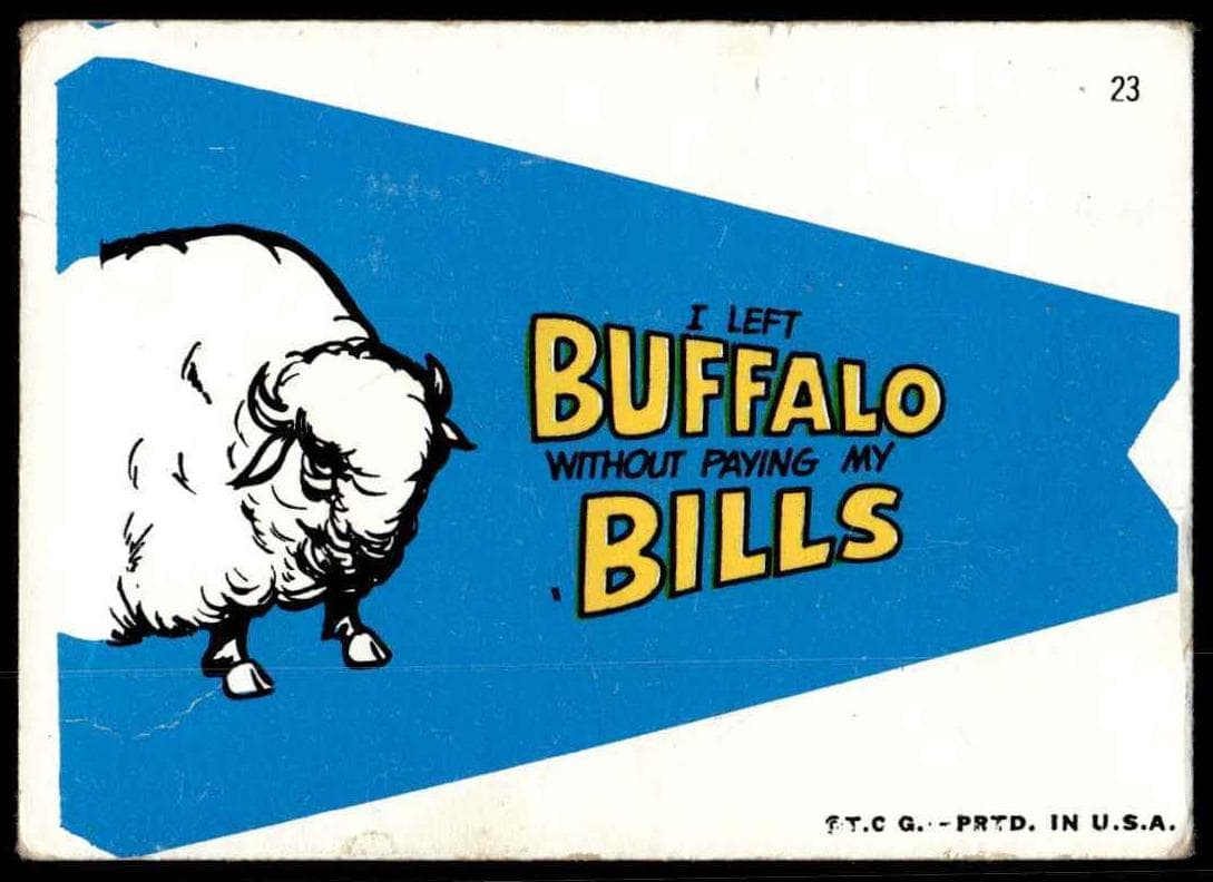 Buffalo Bills 1967 topps Comic Pennants