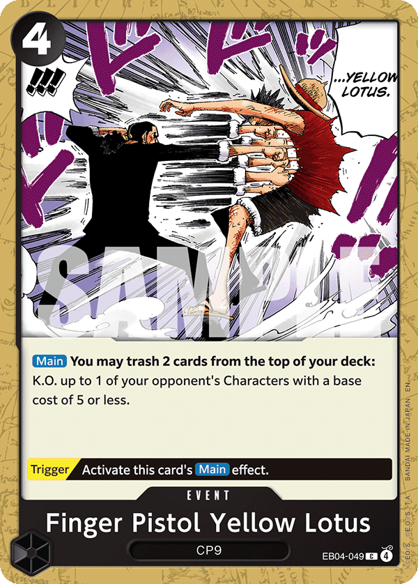 Finger Pistol Yellow Lotus 2026 One Piece Japanese Extra Booster Egghead Crisis