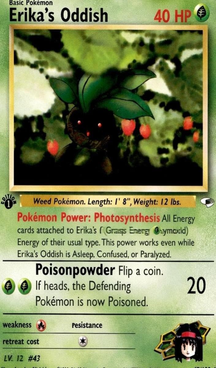 Erika's Oddish trading card