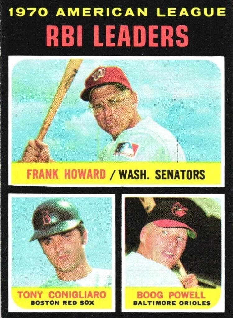 1970 American League RBI Leaders (Frank Howard / Tony Conigliaro / Boog Powell) #63
