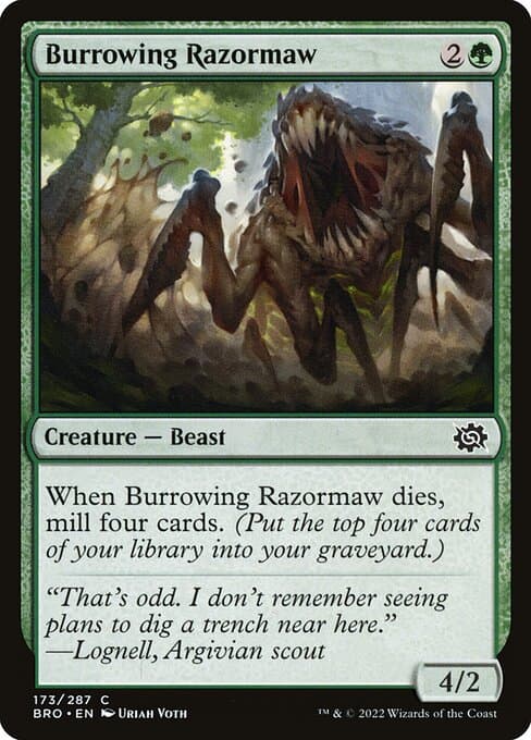 Burrowing Razormaw 2022 Magic: The Gathering Brother's War