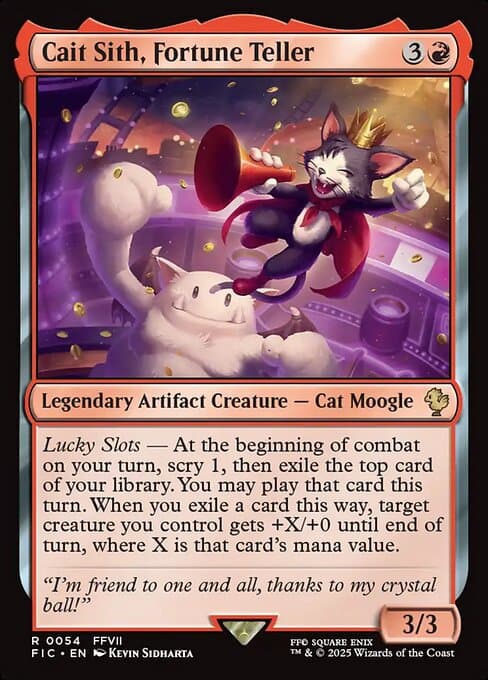 Cait Sith, Fortune Teller 2025 Magic: The Gathering Final Fantasy Commander Extended Art