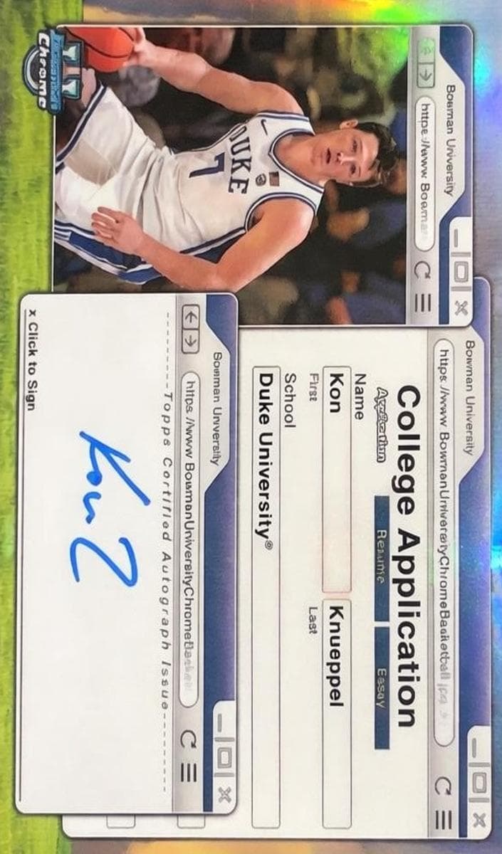 Kon Knueppel 2024 bowman Bowman University Chrome