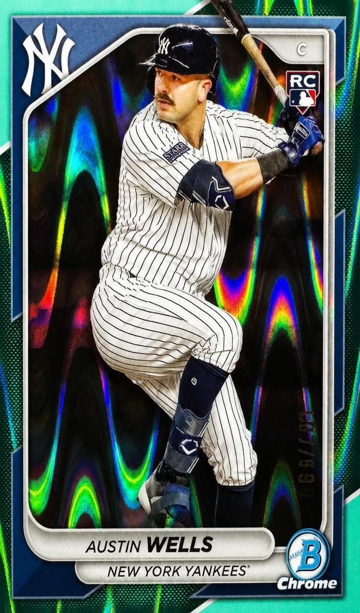 Austin Wells 2024 bowman Bowman Chrome Sapphire Edition