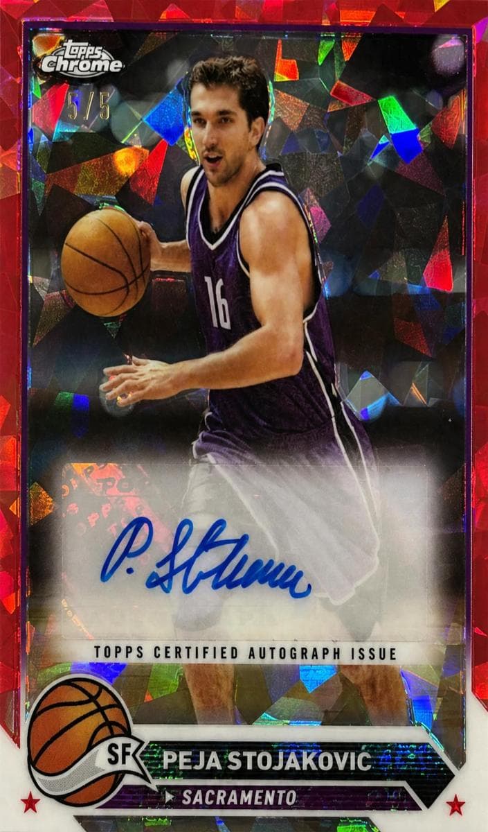 Peja Stojaković 2023 topps Topps Chrome Sapphire Edition