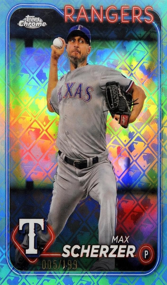 Max Scherzer 2024 topps Topps Chrome Logofractor Edition