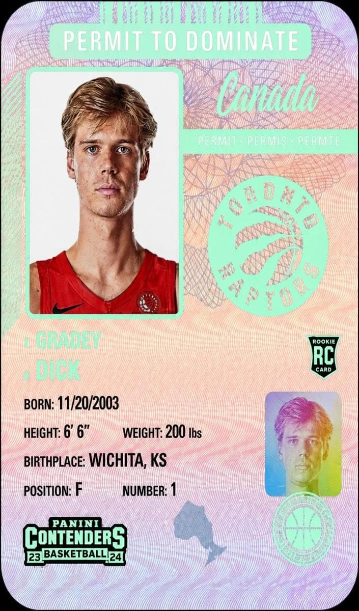 Gradey Dick 2023 panini Panini Contenders
