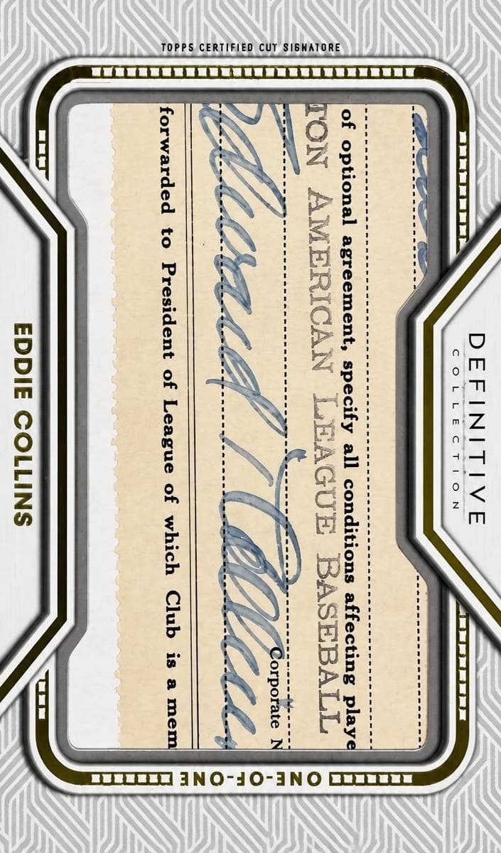 Eddie Collins 2022 topps Topps Definitive Collection