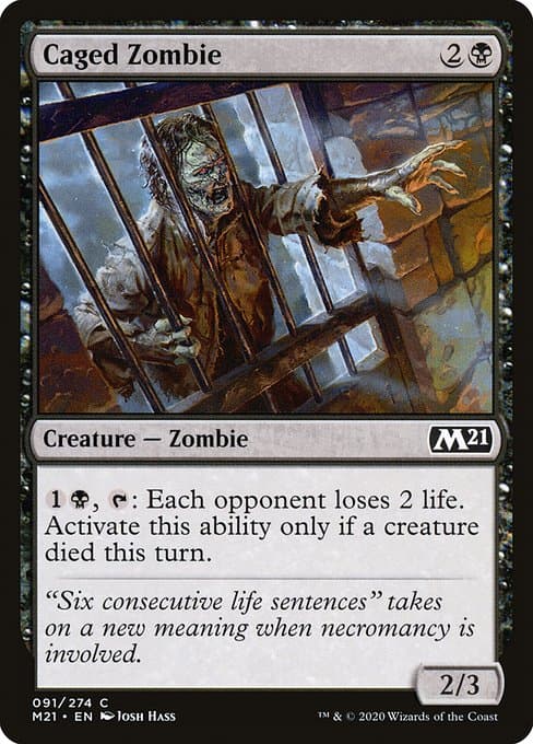 Caged Zombie 2020 Magic: The Gathering Core Set 2021 Foil