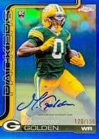 Matthew Golden 2025 topps Topps Chrome Rookie Autographs example 1