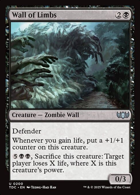 Wall of Limbs 2025 Magic: The Gathering Tarkir: Dragonstorm Commander