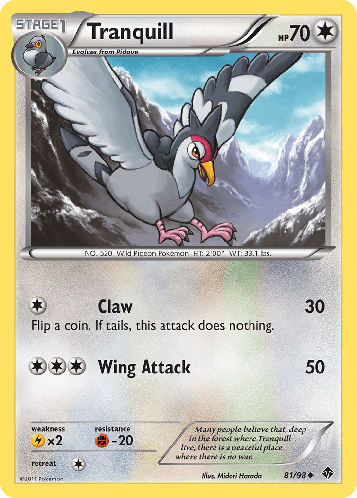 Tranquill 2011 Pokemon Emerging Powers