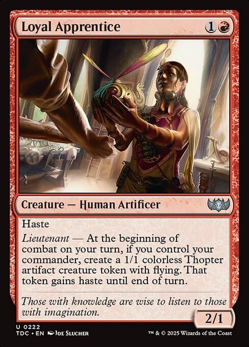 Loyal Apprentice 2025 Magic: The Gathering Aetherdrift Commander