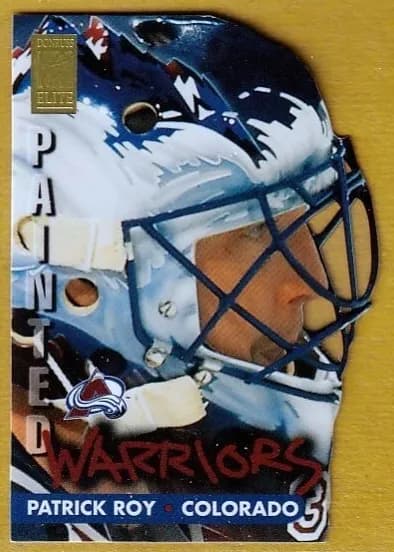 Patrick Roy 1995 panini Donruss Elite Painted Warriors example 1
