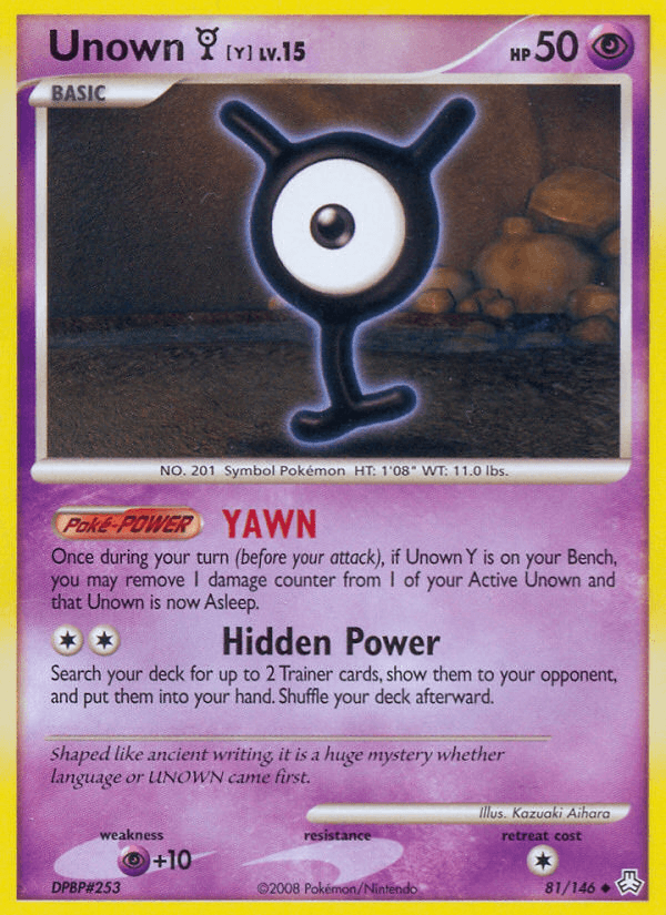 Unown Y 2008 Pokemon Legends Awakened