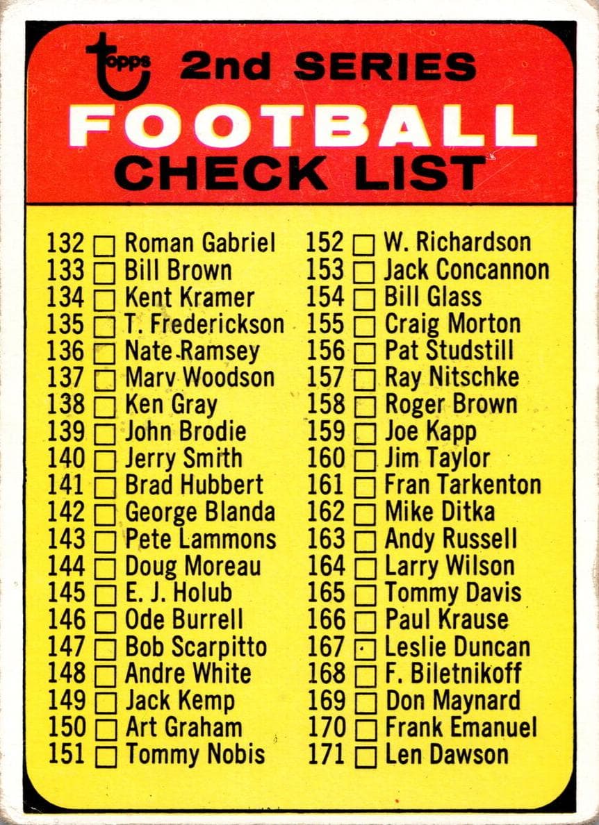 Checklist: 132-218 #219