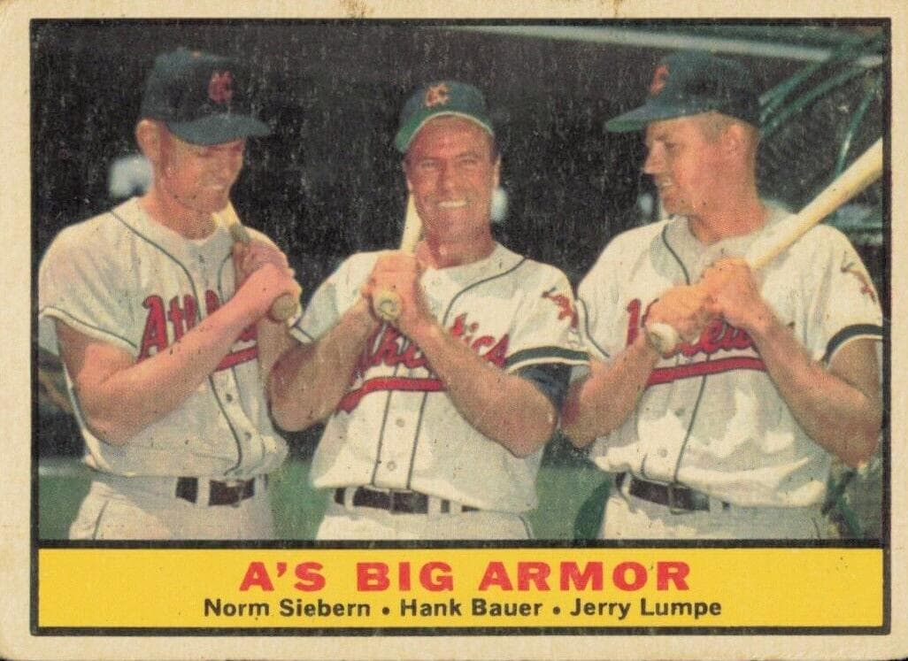A's Big Armor (Hank Bauer / Jerry Lumpe / Norm Siebern) 1961 topps Topps