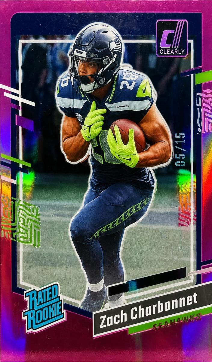 Zach Charbonnet 2023 panini Clearly Donruss
