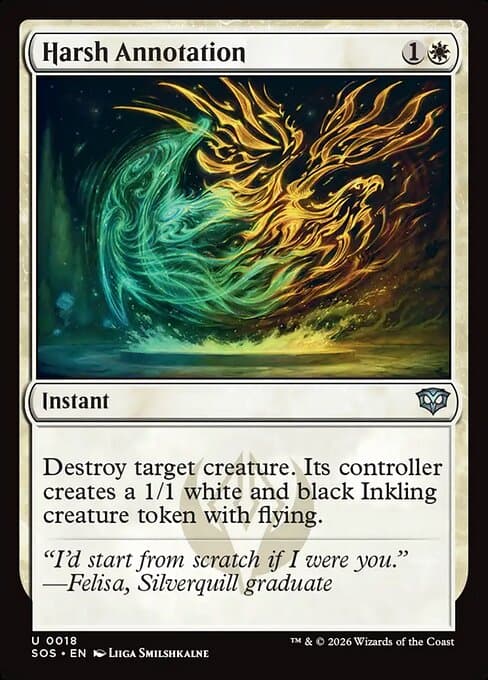 Harsh Annotation 2026 Magic: The Gathering Secrets of Strixhaven