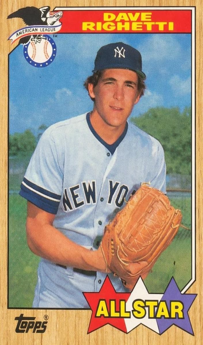 Dave Righetti 1987 topps Topps
